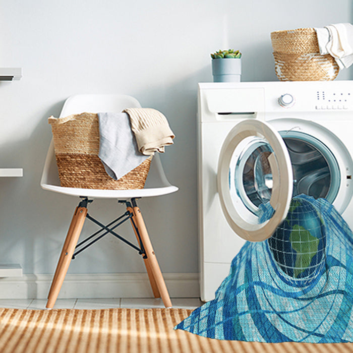 Machine Washable Transitional Blue Rug in a Washing Machine, wshpat1568lblu