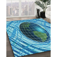 Patterned Blue Rug, pat1568lblu