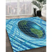 Machine Washable Transitional Blue Rug in a Family Room, wshpat1568lblu