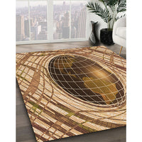 Patterned Yellow Orange Rug, pat1568org