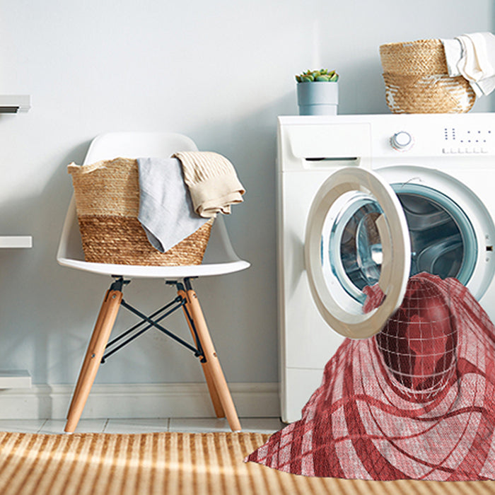 Machine Washable Transitional Light Coral Pink Rug in a Washing Machine, wshpat1568rd