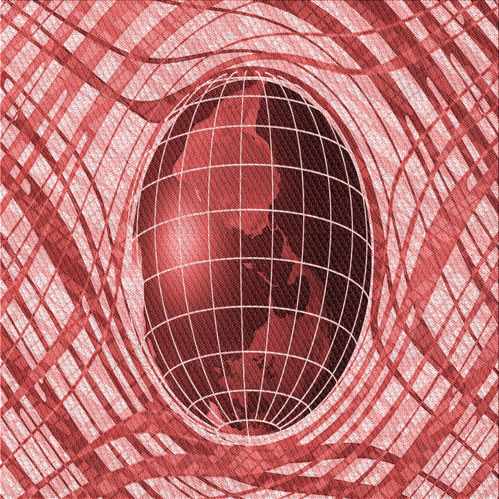 Round Patterned Light Coral Pink Rug, pat1568rd