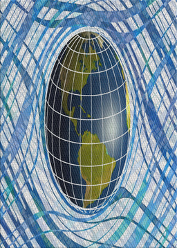 Patterned Blue Novelty Rug, pat1568