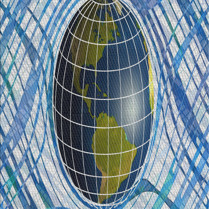 Patterned Blue Novelty Rug, pat1568