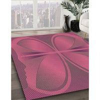 Patterned Pink Violet Pink Rug, pat1569brn