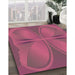 Patterned Pink Violet Pink Rug in Family Room, pat1569brn