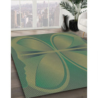 Patterned Green Rug, pat1569grn