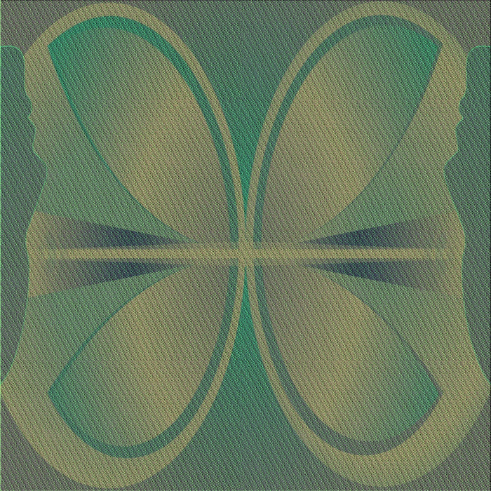 Round Machine Washable Transitional Green Rug, wshpat1569grn