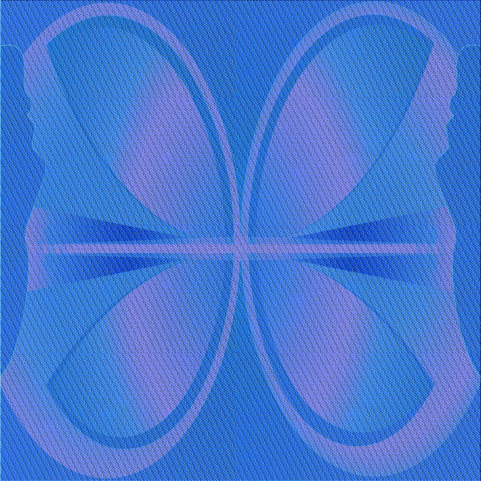 Round Patterned Blue Rug, pat1569lblu