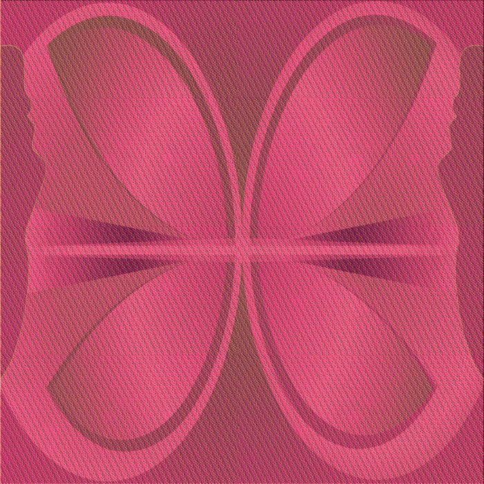 Round Patterned Pink Rug, pat1569org