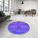 Round Patterned Purple Rug in a Office, pat1569pur