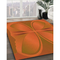 Patterned Neon Orange Rug, pat1569yw