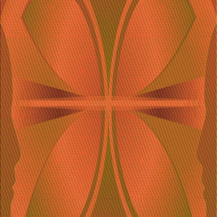 Patterned Neon Orange Rug, pat1569yw