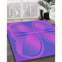 Patterned Purple Modern Rug, pat1569