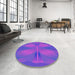 Round Patterned Purple Modern Rug in a Office, pat1569