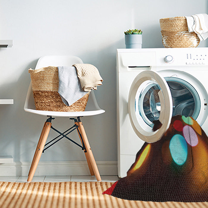 Machine Washable Transitional Dark Almond Brown Rug in a Washing Machine, wshpat156