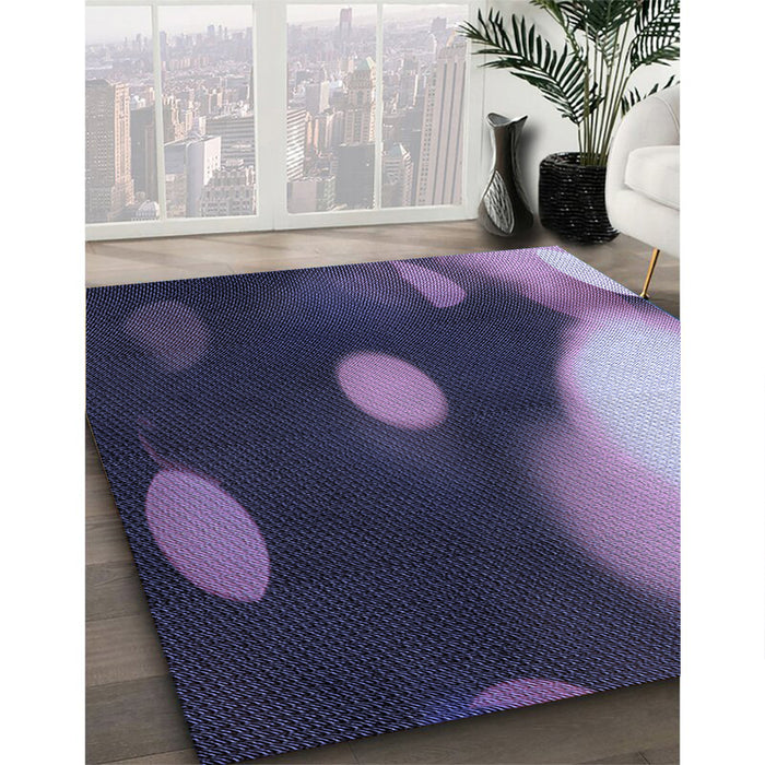 Patterned Medium Purple Rug in Family Room, pat157blu