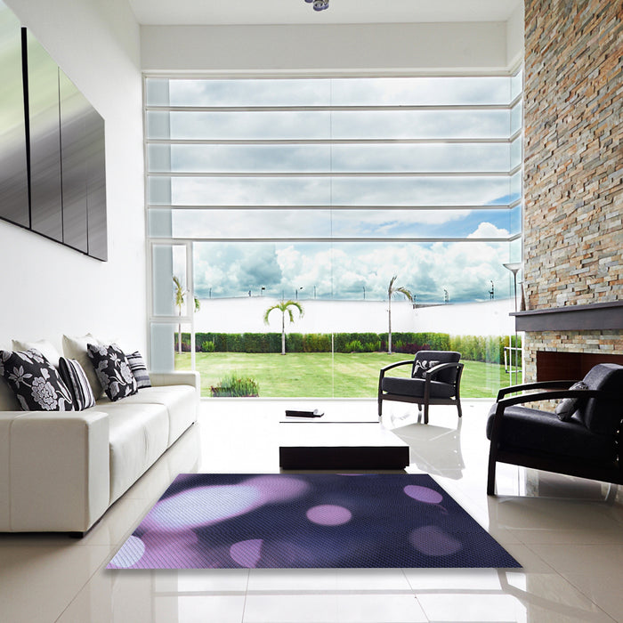 Square Patterned Medium Purple Rug in a Living Room, pat157blu