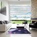 Square Patterned Medium Purple Rug in a Living Room, pat157blu