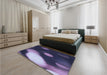 Patterned Medium Purple Rug in a Bedroom, pat157blu