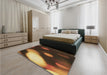 Patterned Red Rug in a Bedroom, pat157brn