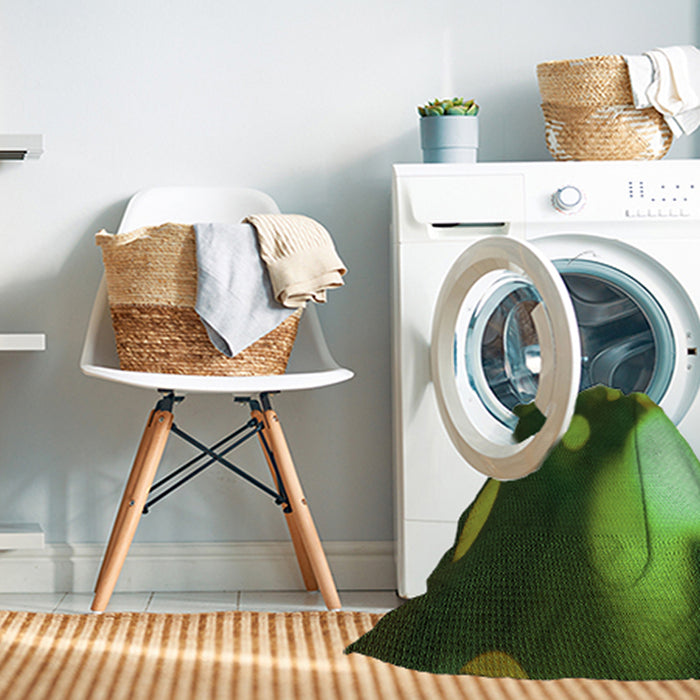 Machine Washable Transitional Dark Forest Green Rug in a Washing Machine, wshpat157grn