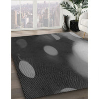 Patterned Charcoal Black Rug, pat157gry