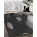Patterned Charcoal Black Rug in Family Room, pat157gry