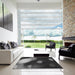 Square Patterned Charcoal Black Rug in a Living Room, pat157gry