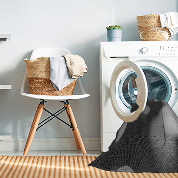 Machine Washable Transitional Charcoal Black Rug in a Washing Machine, wshpat157gry