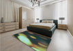 Patterned Charcoal Black Rug in a Bedroom, pat157lblu