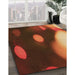 Patterned Orange Rug in Family Room, pat157org