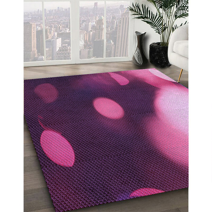 Patterned Orchid Purple Rug in Family Room, pat157pur