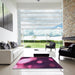 Square Patterned Orchid Purple Rug in a Living Room, pat157pur