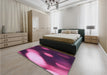 Patterned Orchid Purple Rug in a Bedroom, pat157pur