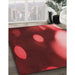 Patterned Red Rug in Family Room, pat157rd