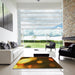 Square Patterned Red Rug in a Living Room, pat157yw