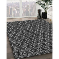 Patterned Charcoal Black Rug, pat1570gry