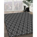 Patterned Charcoal Black Rug in Family Room, pat1570gry