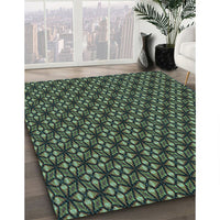 Patterned Charcoal Black Rug, pat1570lblu