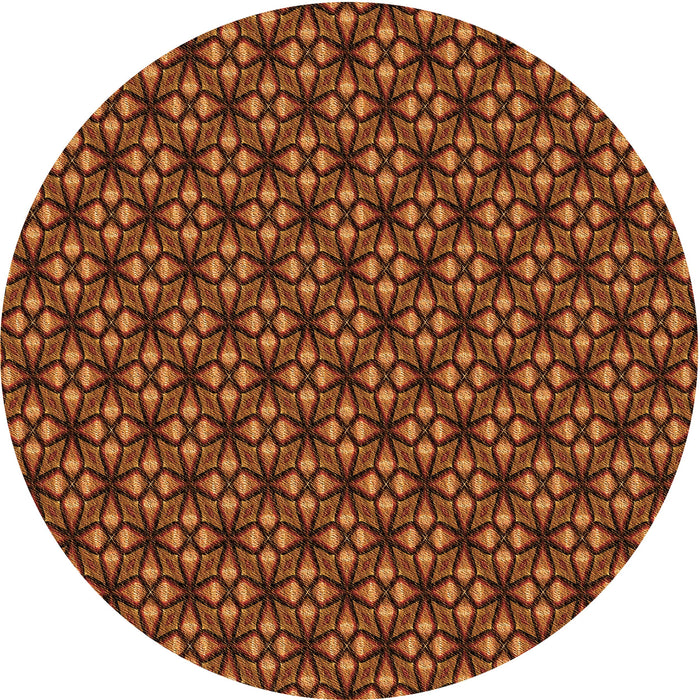 Square Patterned Orange Rug, pat1570org