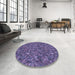 Round Patterned Light Purple Rug in a Office, pat1571blu