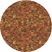 Square Patterned Tomato Red Rug, pat1571brn