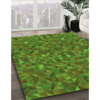 Patterned Seaweed Green Rug, pat1571grn