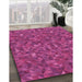 Machine Washable Transitional Neon Pink Rug in a Family Room, wshpat1571pur