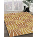 Patterned Yellow Orange Rug in Family Room, pat1572brn