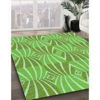 Patterned Green Rug, pat1572grn