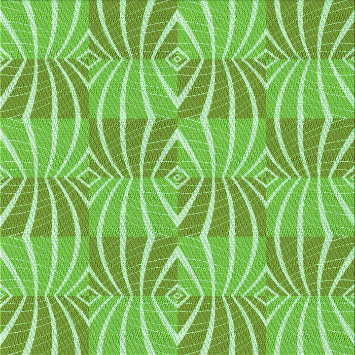 Round Machine Washable Transitional Green Rug, wshpat1572grn