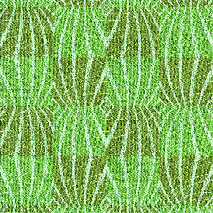 Machine Washable Transitional Green Rug, wshpat1572grn