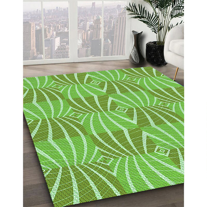 Machine Washable Transitional Green Rug in a Family Room, wshpat1572grn